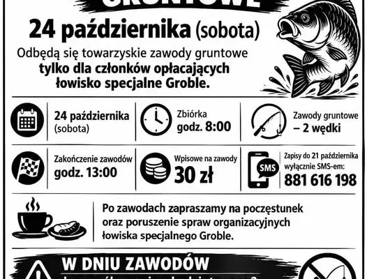Zawody wędkarskie o Puchar Jesieni w Chrzanowie – 24 października