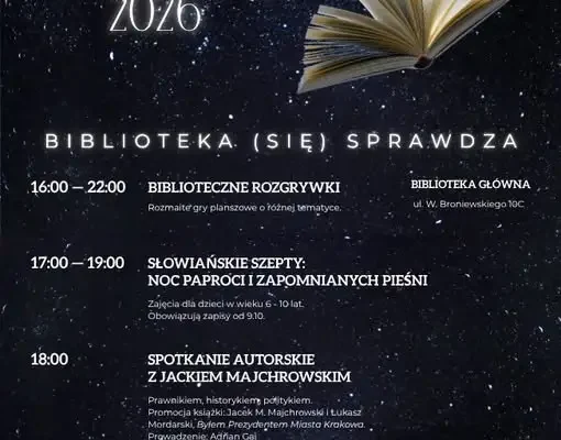Noc Bibliotek 2026 w Gminie Chrzanów – sprawdź program!