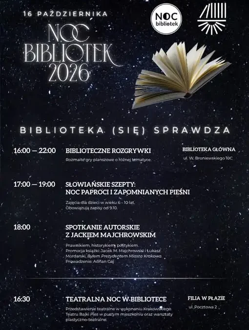 Noc Bibliotek 2026 w Gminie Chrzanów – sprawdź program!