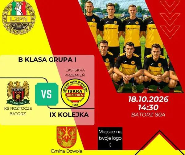 Iskra Dzwola kontra Roztocze Batorz – ostatni mecz rundy jesiennej